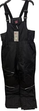 NEW SwissTech XL 14/16 Black Zip Front Snow Bibs Ski Snowboard Pant boy girl kid